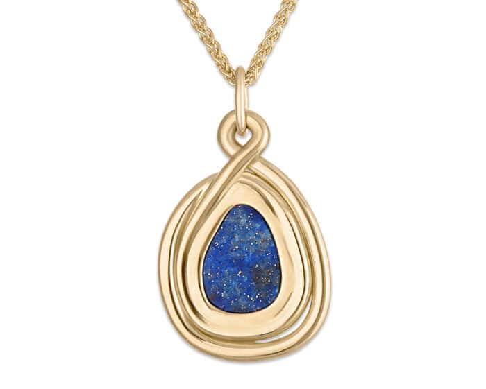 Coil Lapis Pendant Gold Vermeil