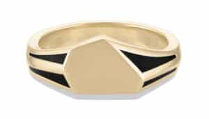 Icon Black Enamel Signet Ring