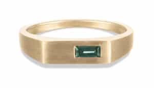 Icon Blue Green Sapphire Signet Ring